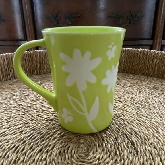 Starbucks 2007 celadon green flower coffee mug - Picture 1 of 2